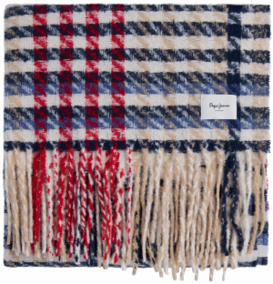Pepe Jeans Šál  svetlobéžová / dymovo modrá / tmavomodrá / jasne červená