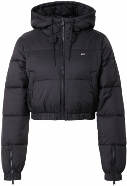 Tommy Jeans Prechodná bunda  čierna