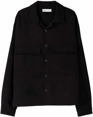 Bershka Košeľa  čierna