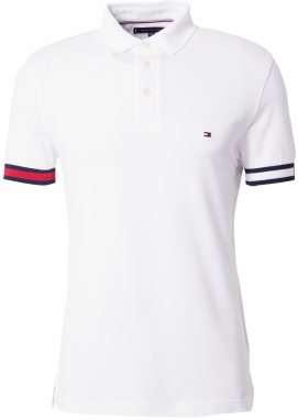 TOMMY HILFIGER Tričko  tmavomodrá / karmínovo červená / biela