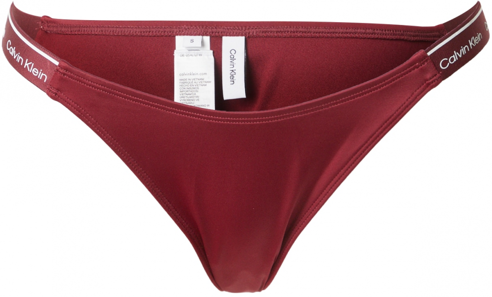 Calvin Klein Swimwear Bikinové nohavičky  farba lesného ovocia / biela