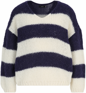 Vero Moda Petite Sveter 'VMERIN'  tmavomodrá / šedobiela