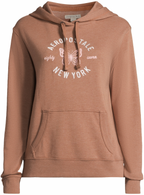 AÉROPOSTALE Mikina  farba ťavej srsti / rosé / biela