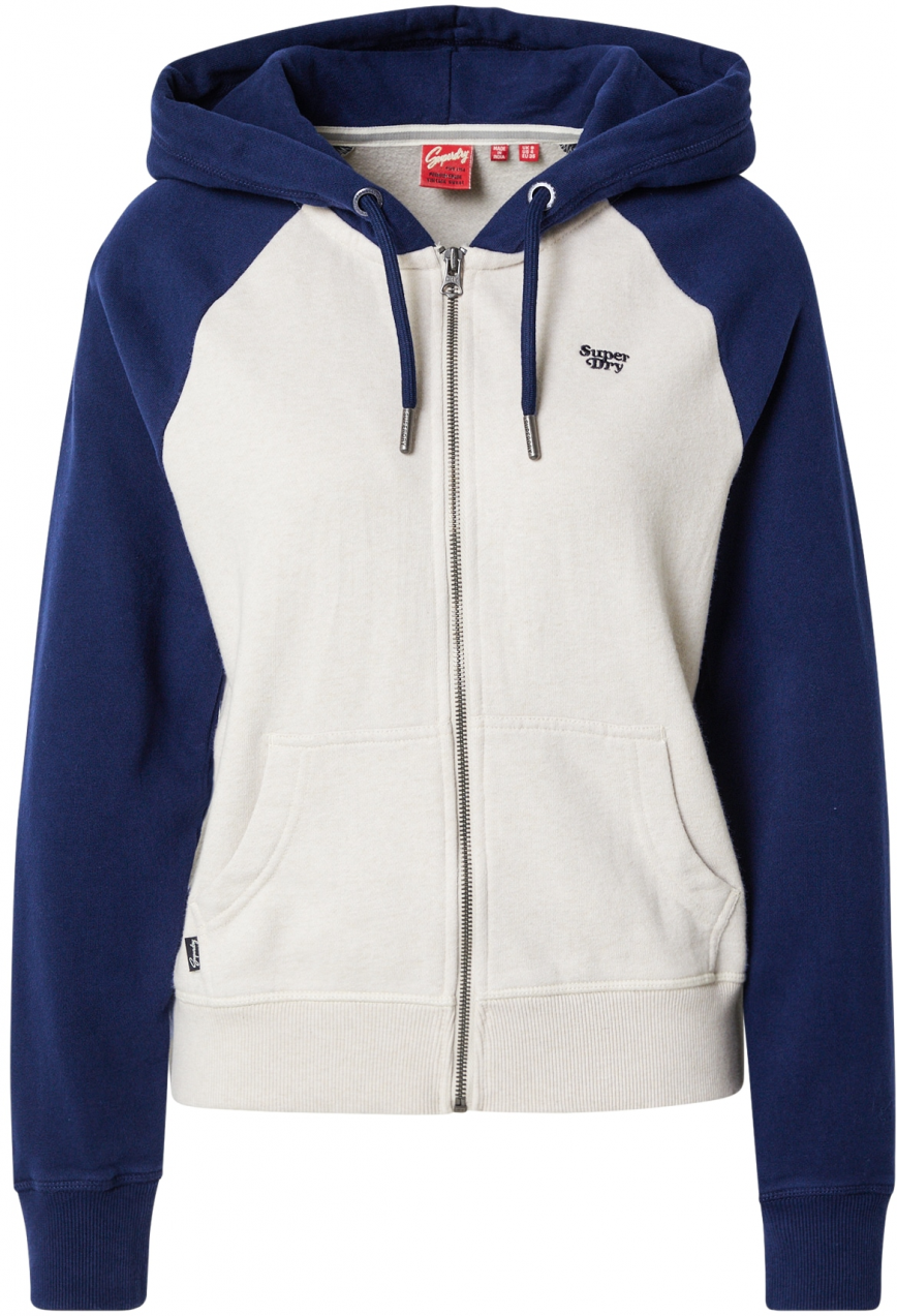 Superdry Tepláková bunda 'Essential'  námornícka modrá / biela