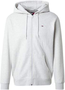Tommy Jeans Tepláková bunda  svetlosivá