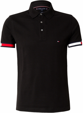 TOMMY HILFIGER Tričko  červená / čierna / biela