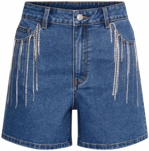 YAS Džínsy 'YASCONNELLY'  modrá denim / strieborná / priehľadná