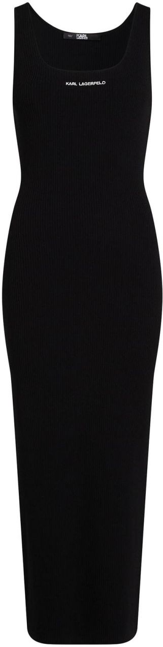 Karl Lagerfeld Šaty ' Rib-Knit Sleeveless '  čierna