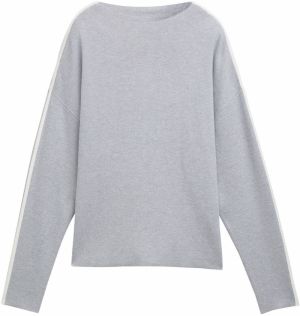 TOM TAILOR DENIM Sveter  svetlosivá / šedobiela