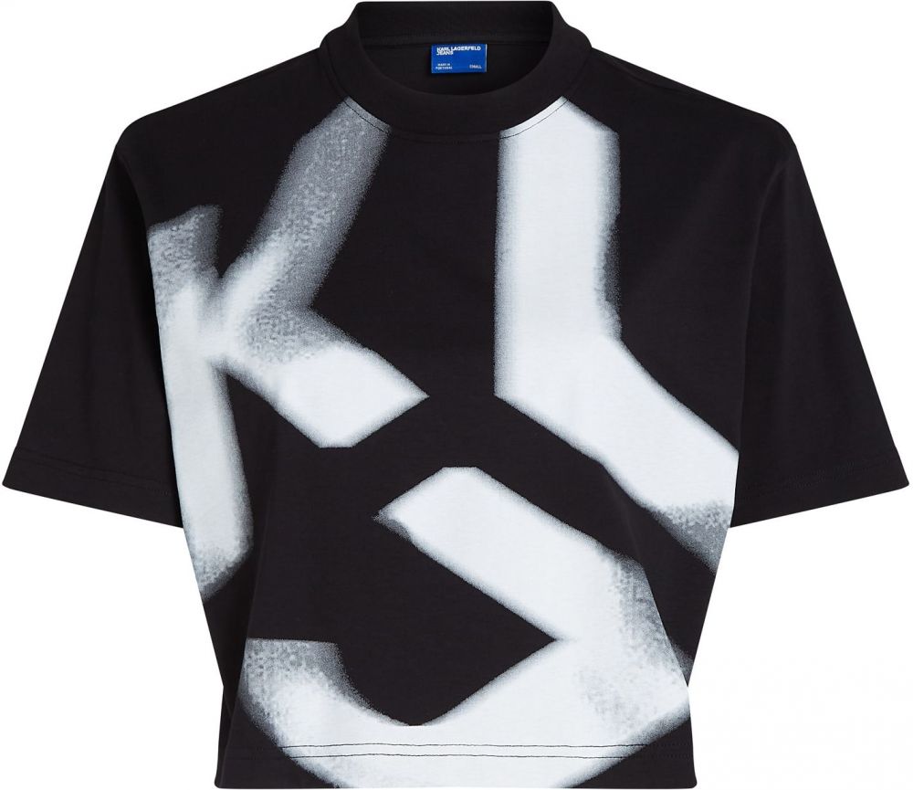 KARL LAGERFELD JEANS Tričko  čierna / biela