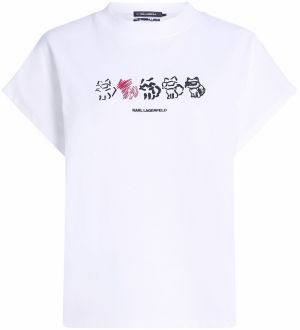 Karl Lagerfeld Tričko  červená / čierna / biela