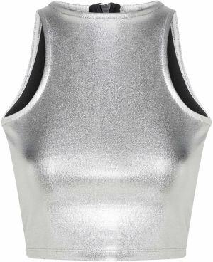 KARL LAGERFELD JEANS Top  čierna / strieborná