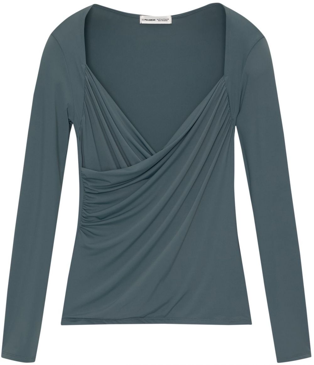 Pull&Bear Tričko  modrozelená