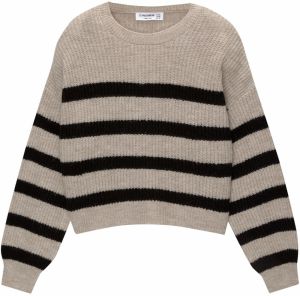 Pull&Bear Sveter  sivá / čierna