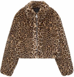 Pull&Bear Prechodná bunda  hnedá / pastelovo žltá / čierna