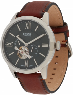 FOSSIL Analógové hodinky 'TOWNSMAN'  hrdzavohnedá / strieborná