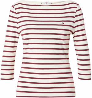 TOMMY HILFIGER Tričko 'New Cody'  krémová / vínovo červená