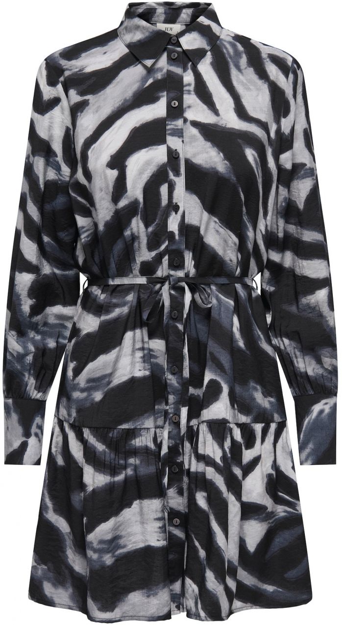 JDY Košeľové šaty  grafitová / svetlosivá / čierna