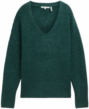 TOM TAILOR DENIM Sveter  tmavozelená