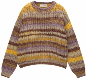 Pull&Bear Sveter  svetlobéžová / hnedá / žltá / fialová