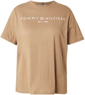 Tommy Hilfiger Curve Tričko  kaki / biela