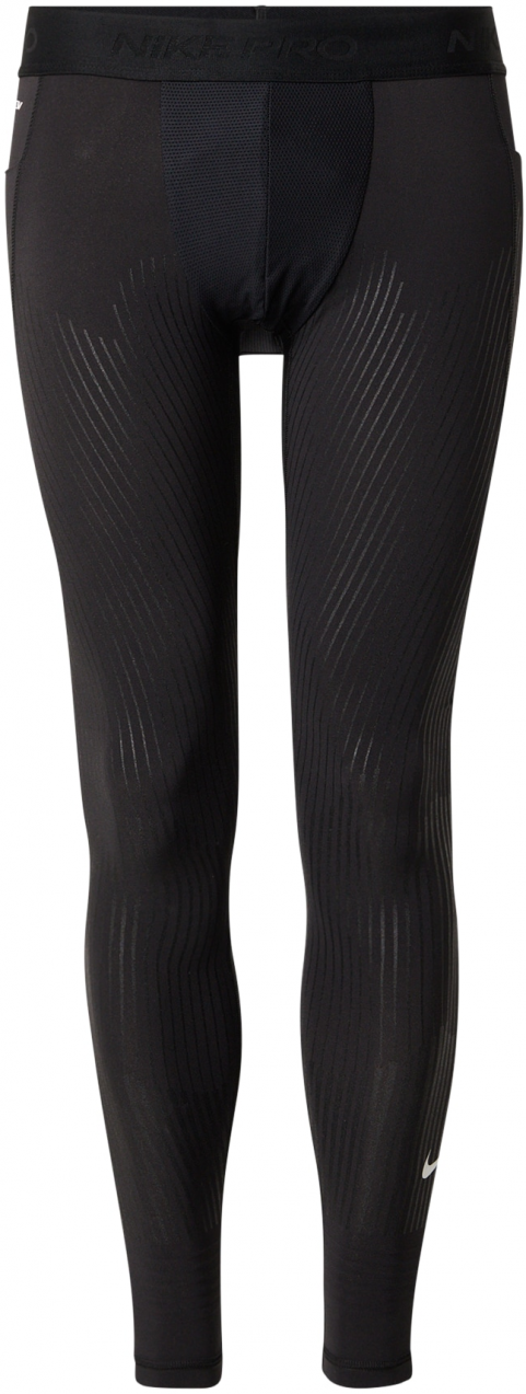 NIKE Športové nohavice 'Pro Recovery'  striebornosivá / čierna