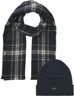 JACK & JONES Čiapky 'JACFROST'  námornícka modrá / farby bahna / tmavočervená / šedobiela