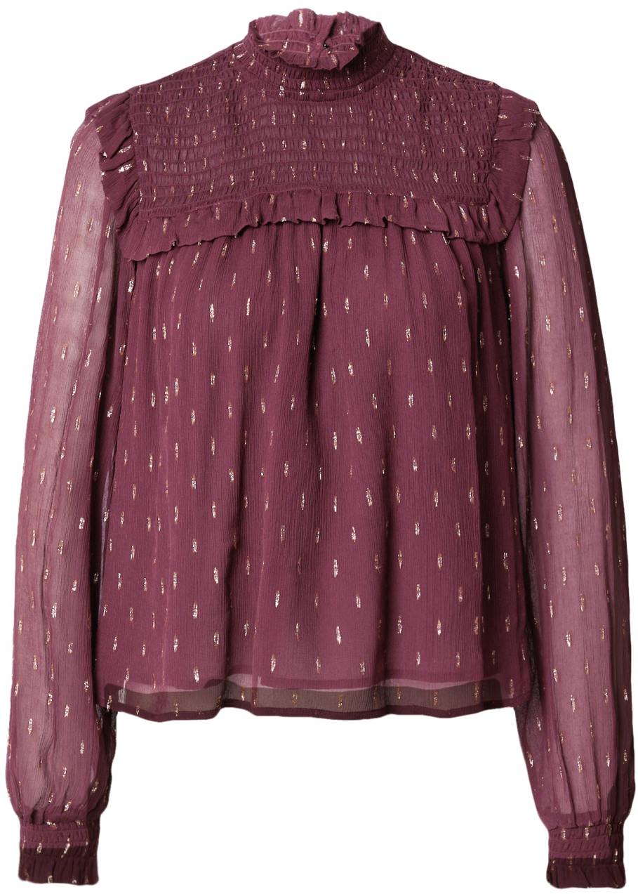SCOTCH & SODA Blúzka 'LUREX SMOCK'  krémová / tmavofialová