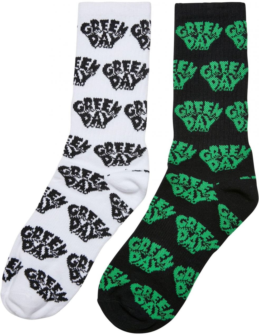Merchcode Ponožky 'Green Day'  zelená / čierna / biela