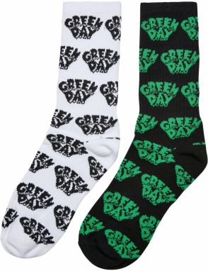Merchcode Ponožky 'Green Day'  zelená / čierna / biela