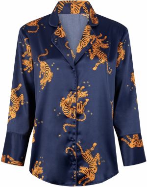 Hunkemöller Tričká na spanie  námornícka modrá / mandarínková / čierna