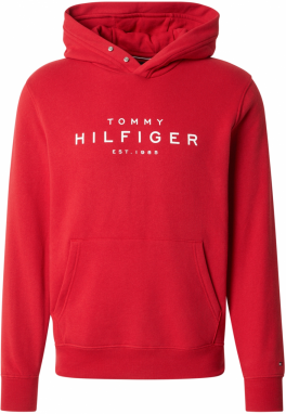 TOMMY HILFIGER Mikina  krvavo červená / biela