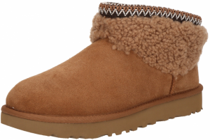 UGG Nízke čižmy 'Classic Ultra Mini Maxi Curly'  karamelová / tmavohnedá / biela