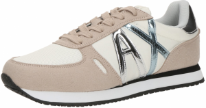 ARMANI EXCHANGE Nízke tenisky  svetlobéžová / tmavošedá / strieborná