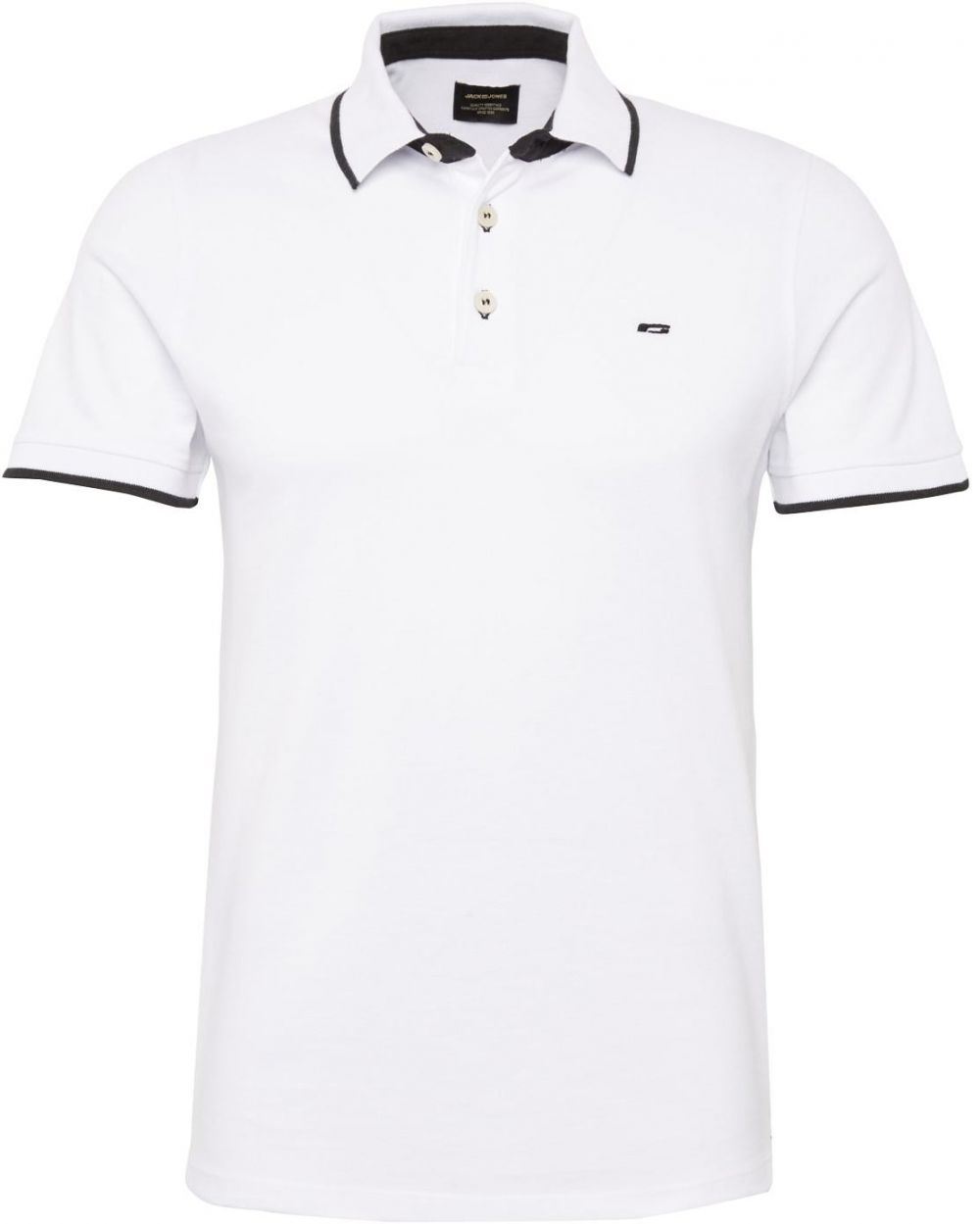 JACK & JONES Tričko 'JJPaulos'  čierna / biela