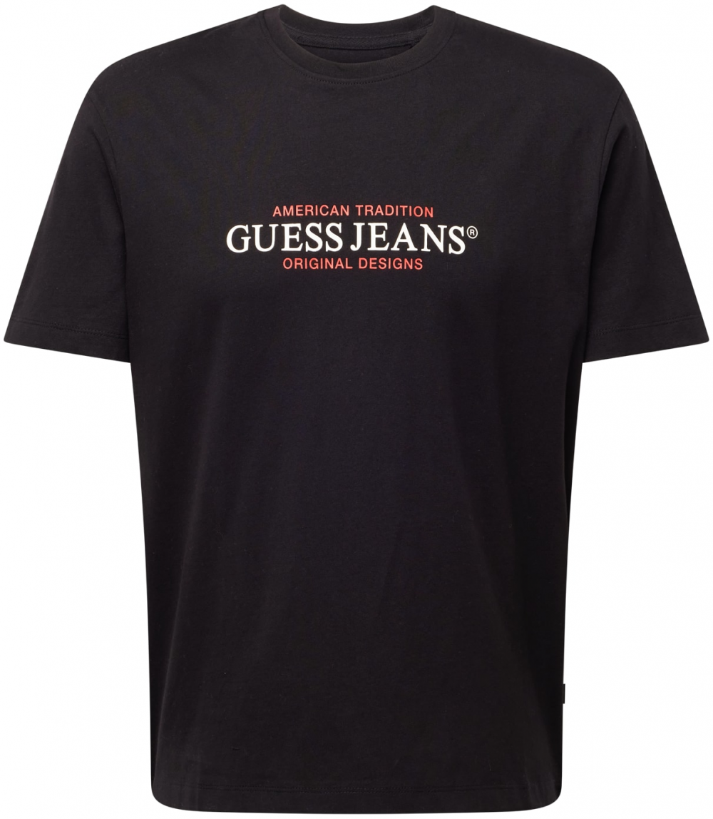 GUESS JEANS Tričko  červená / čierna / biela