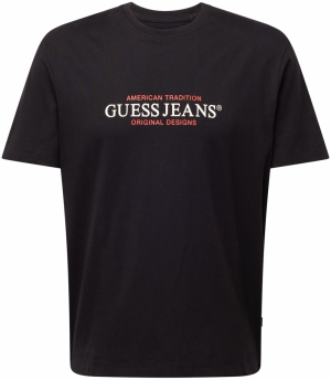 GUESS JEANS Tričko  červená / čierna / biela