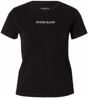 GUESS JEANS Tričko  čierna / biela