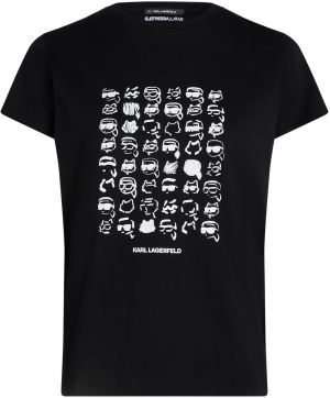 Karl Lagerfeld Tričko  čierna / biela