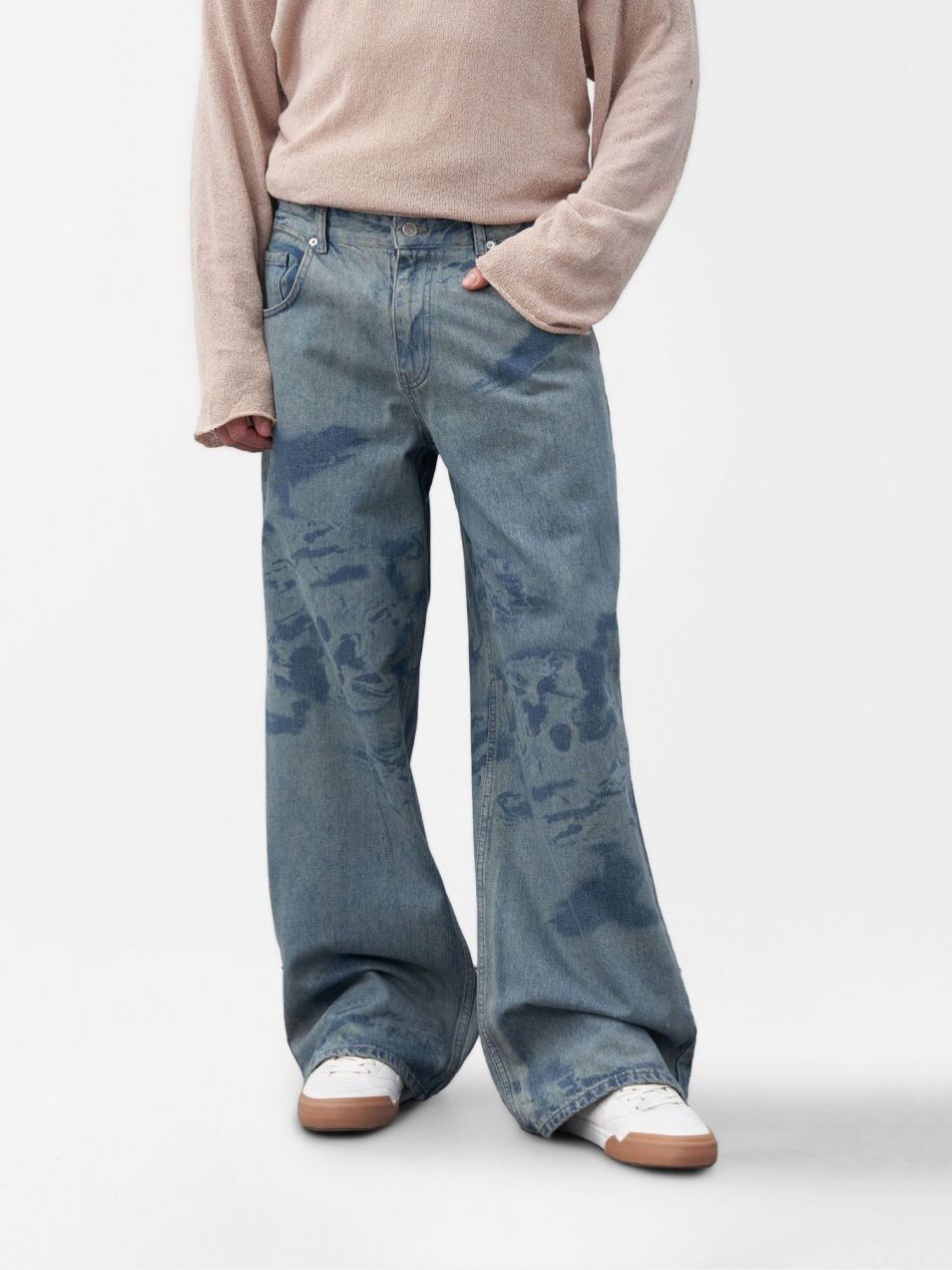 VAMOS CLO Nohavice 'Deer Park'  modrá denim