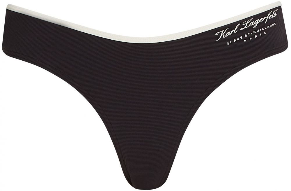 Karl Lagerfeld Bikinové nohavičky  čierna / biela