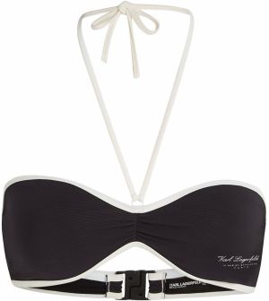 Karl Lagerfeld Bikinový top 'HOTEL'  čierna / biela