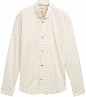 TOM TAILOR DENIM Košeľa  sivá / biela