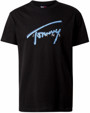 Tommy Jeans Tričko  svetlomodrá / čierna / biela