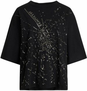 AllSaints Tričko 'AMELIE'  vínovo červená / čierna / biela