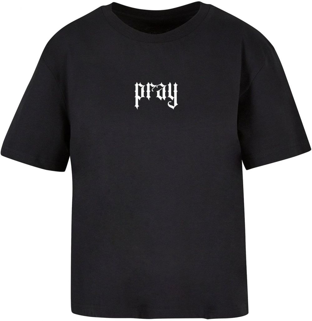 Miss Tee Tričko 'Praying Hands'  čierna / biela