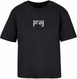 Miss Tee Tričko 'Praying Hands'  čierna / biela