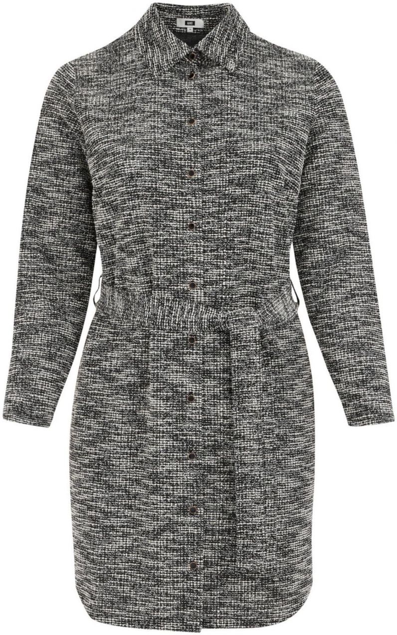WE Fashion Košeľové šaty  čierna melírovaná