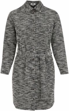 WE Fashion Košeľové šaty  čierna melírovaná