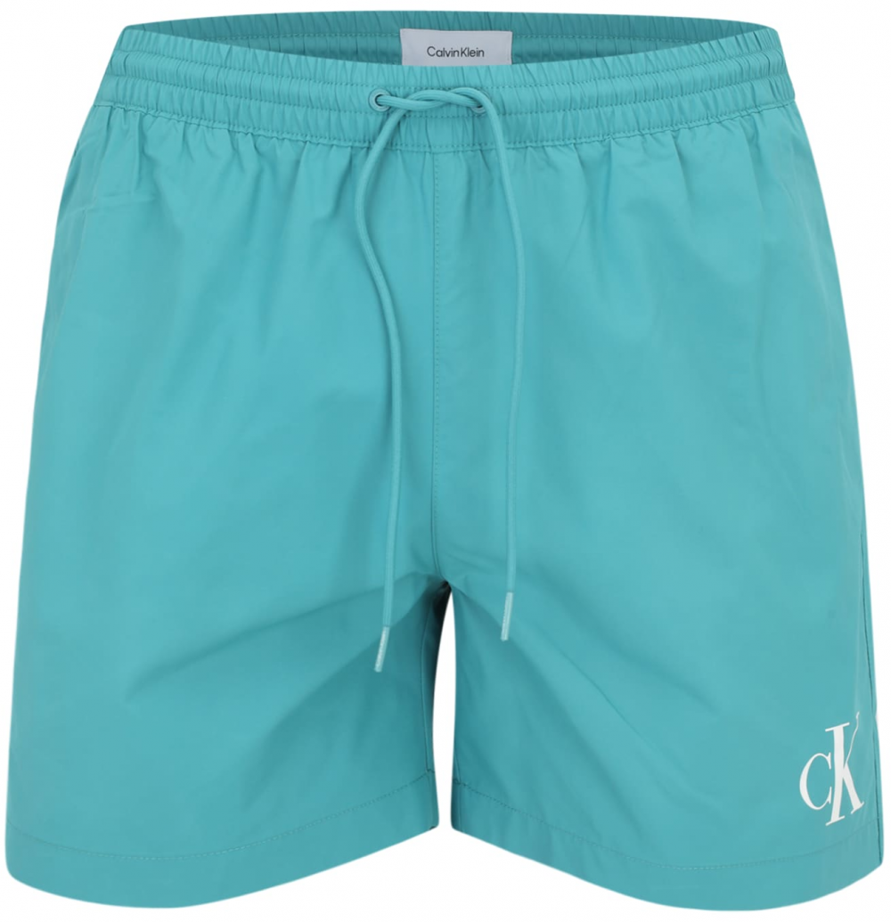 Calvin Klein Swimwear Plavecké šortky  tyrkysová / biela